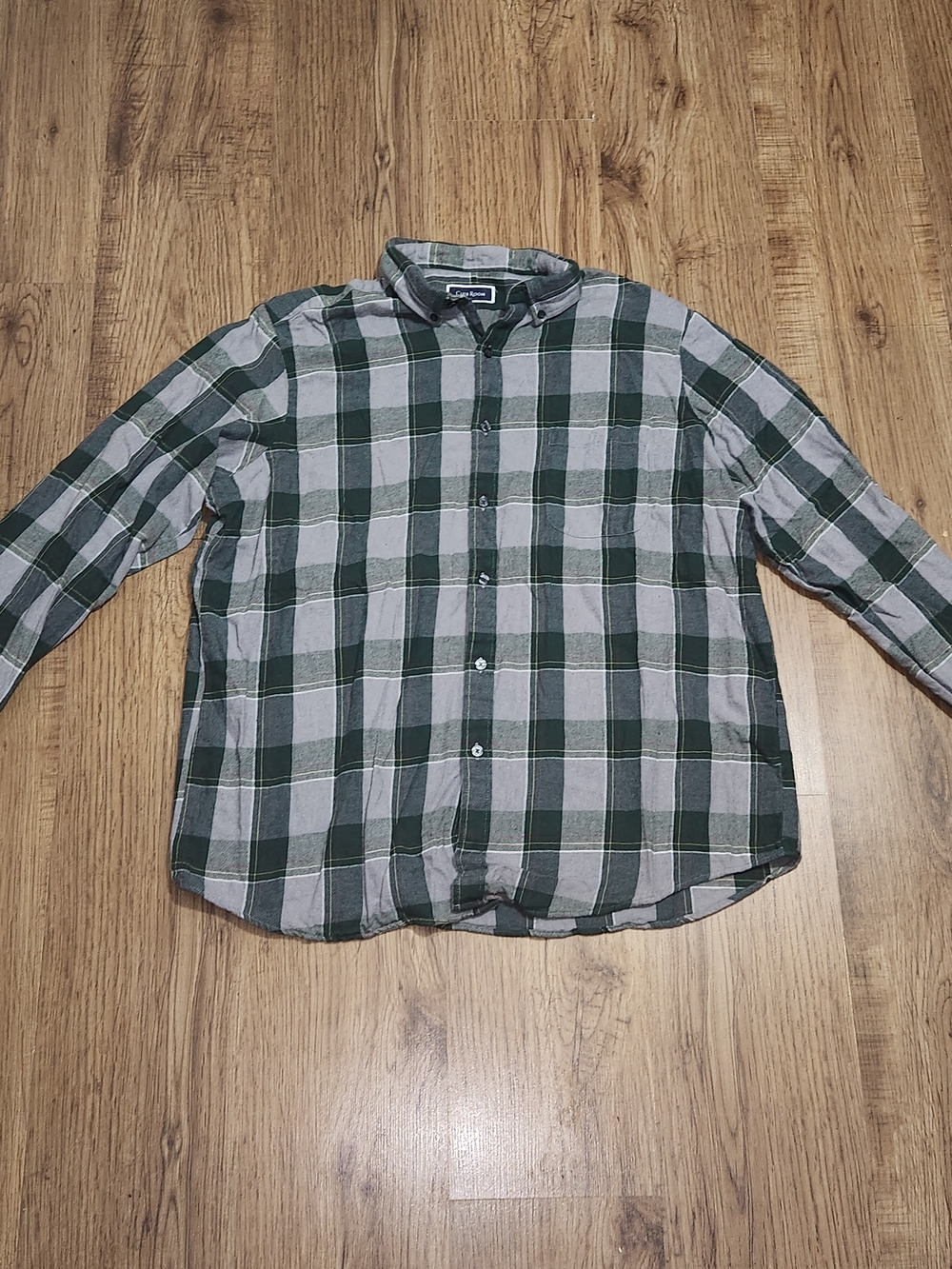 Club Room Green and Gray Plaid Button-Down Shirt